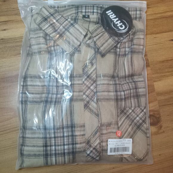 CHYRII Womens Button Down Flannel Shirts Long Sleeve Plaid Shackets Business... - Picture 3 of 7